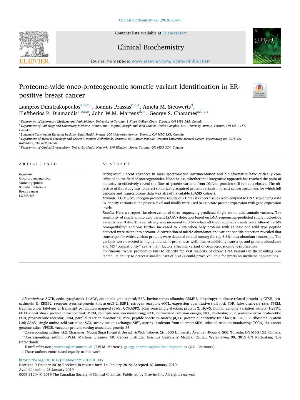 Proteome-Wide Onco-Proteogenomic Somatic Variant Identification in ER