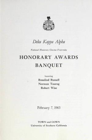 Honorary Awards Banquet