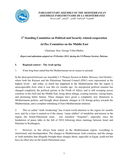 1 Standing Committee on Political and Security Related Cooperation Ad