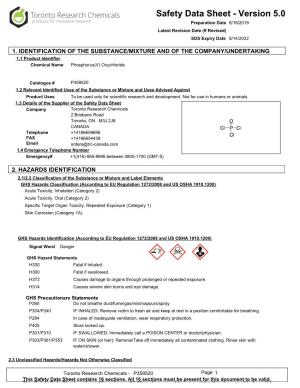 Safety Data Sheet - Version 5.0 Preparation Date 8/16/2019 Latest Revision Date (If Revised) SDS Expiry Date 8/14/2022
