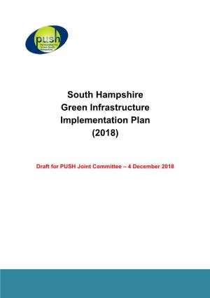 South Hampshire Green Infrastructure Implementation Plan (2018)
