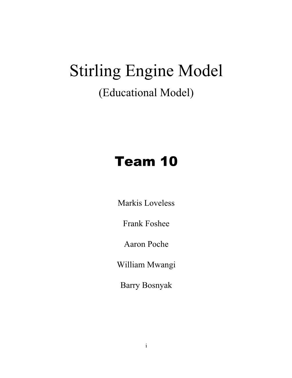 Stirling Engine Model