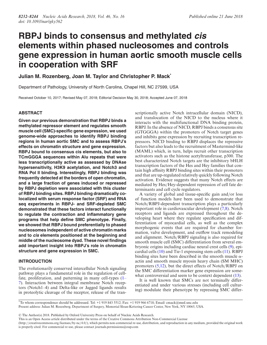 RBPJ Binds to Consensus and Methylated Cis Elements Within