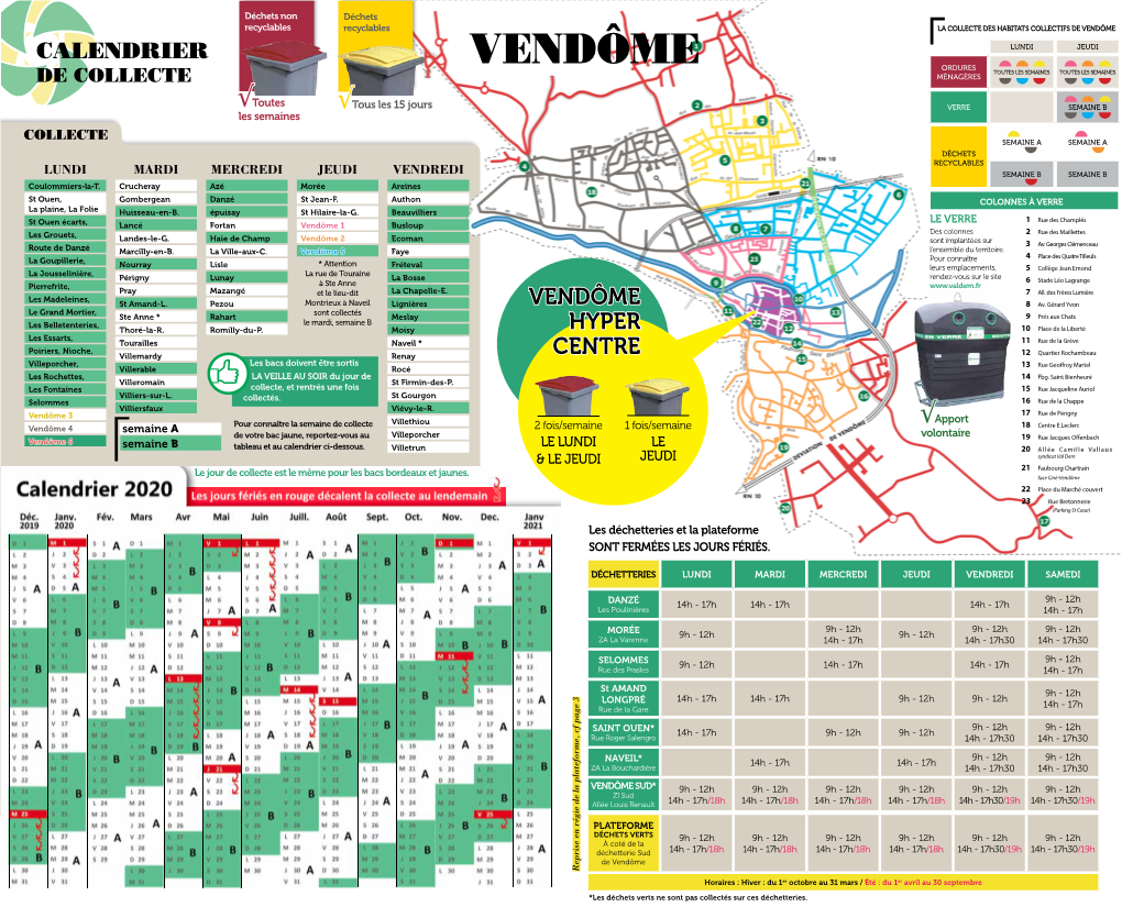 Vendôme Calendrier Lundi Jeudi Vendôme Ordures Toutes Les Semaines Toutes Les Semaines De Collecte Ménagères