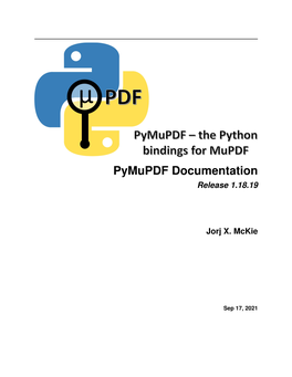 Pymupdf Documentation Release 1.18.19
