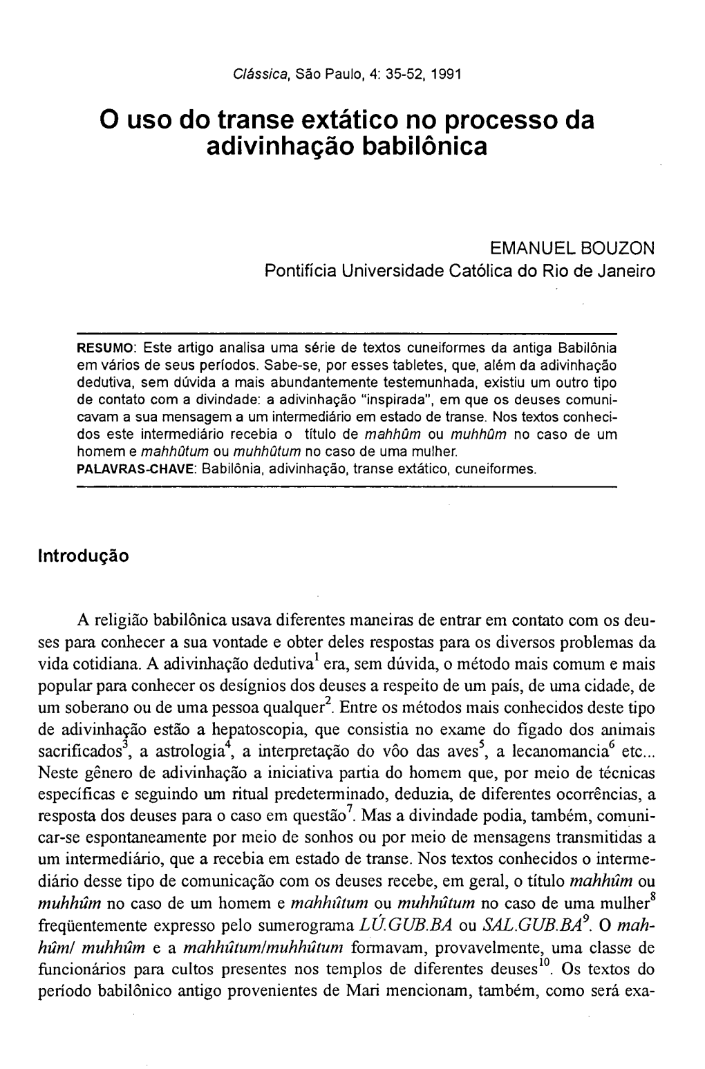 O Uso Do Transe Extatico No Processo Da Adivinhacao Babilonica