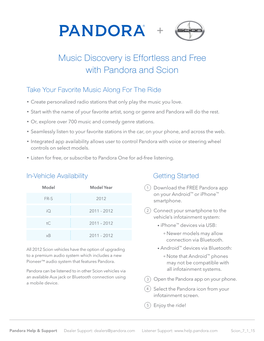 Music Discovery Is Effortless and Free with Pandora and Scion