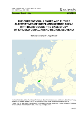 The Current Challenges and Future Alternatives of Supplying Remote Areas with Basic Goods: the Case Study of Idrijsko-Cerkljansko Region, Slovenia