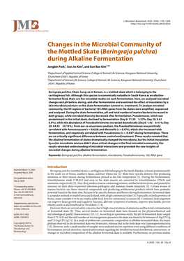 Changes in the Microbial Community of the Mottled Skate (Beringraja Pulchra ) During Alkaline Fermentation