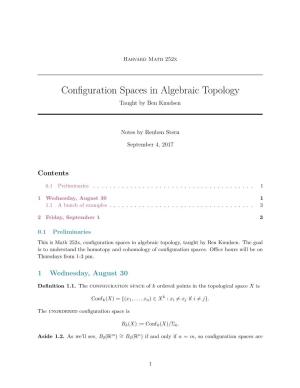 Configuration Spaces in Algebraic Topology