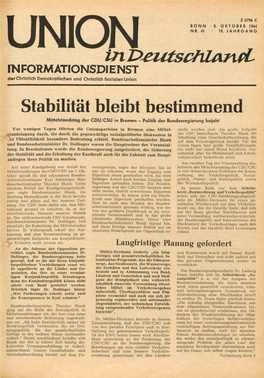 UID Jg. 18 1964 Nr. 41, Union in Deutschland