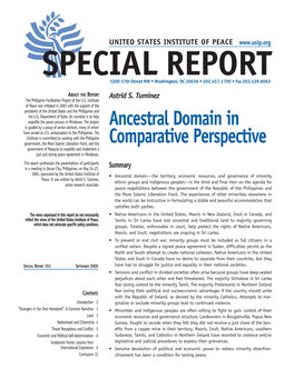 Ancestral Domain in Comparative Perspective