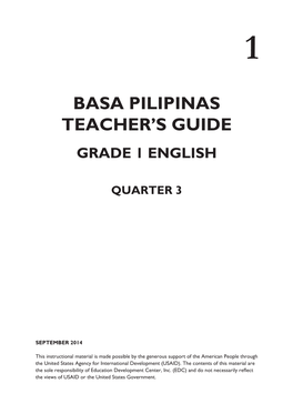 Basa Pilipinas Teacher's Guide
