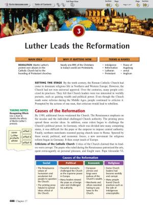 Luther Leads the Reformation