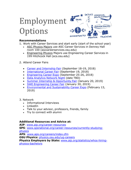 Employment Options National Recommendations 1