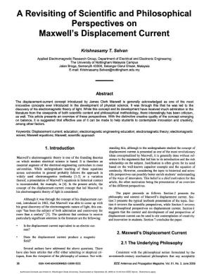 A Revisiting of Scientific and Philosophical Perspectives on Maxwell's Displacement Current