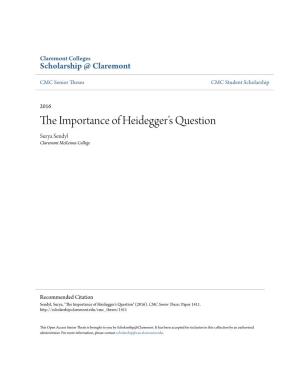 The Importance of Heidegger's Question