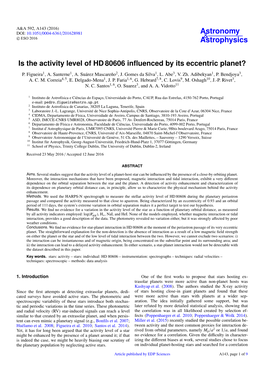 Is the Activity Level of HD 80606 Influenced by Its Eccentric Planet?