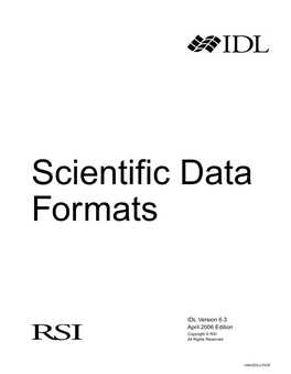 IDL Scientific Data Formats 3 4