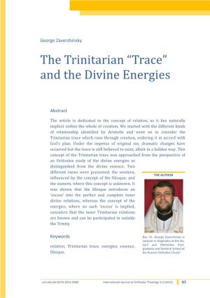 The Trinitarian “Trace” and the Divine Energies