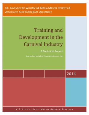 Training and Development in the Carnival Industry a Technical Report