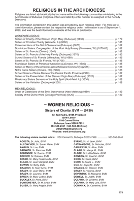Women & Men Religious