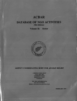 DATABASE of NGO ACTIVITIES (9Th Edition) Volume II: Sector