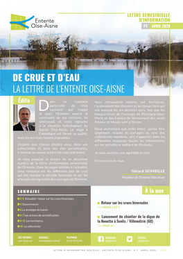 De Crue Et D'eau La Lettre De L'entente Oise-Aisne