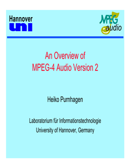 An Overview of MPEG-4 Audio Version 2