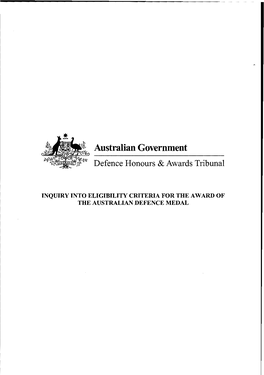 Report of the Inquiry Into the Australian Defence Medal