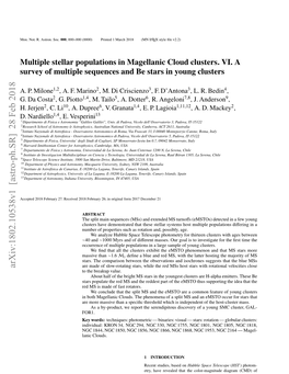 Multiple Stellar Populations in Magellanic Cloud Clusters. VI. A