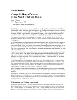 Composite Design Patterns (They Aren't What You Think)