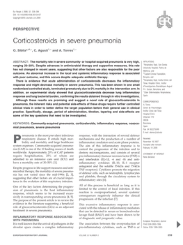 Corticosteroids in Severe Pneumonia