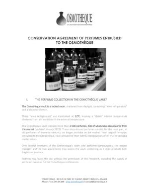 Conservation Treaty of Perfumes Entrusted to the Osmothèque