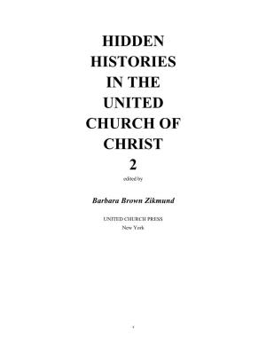 HIDDEN HISTORIES in the UNITED CHURCH of CHRIST 2 Edited By