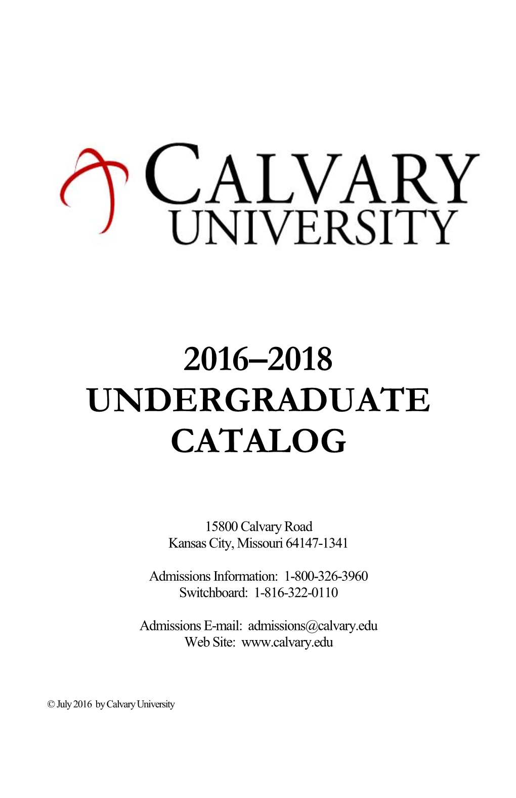 2016–2018 Undergraduate Catalog