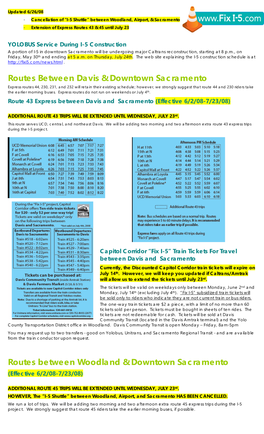 Routes Between Davis & Downtown Sacramento Routes