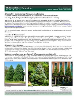 Alternative Conifers for Michigan Landscapes