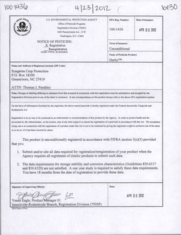 US EPA, Pesticide Product Label, DERBY, 04/23/2012