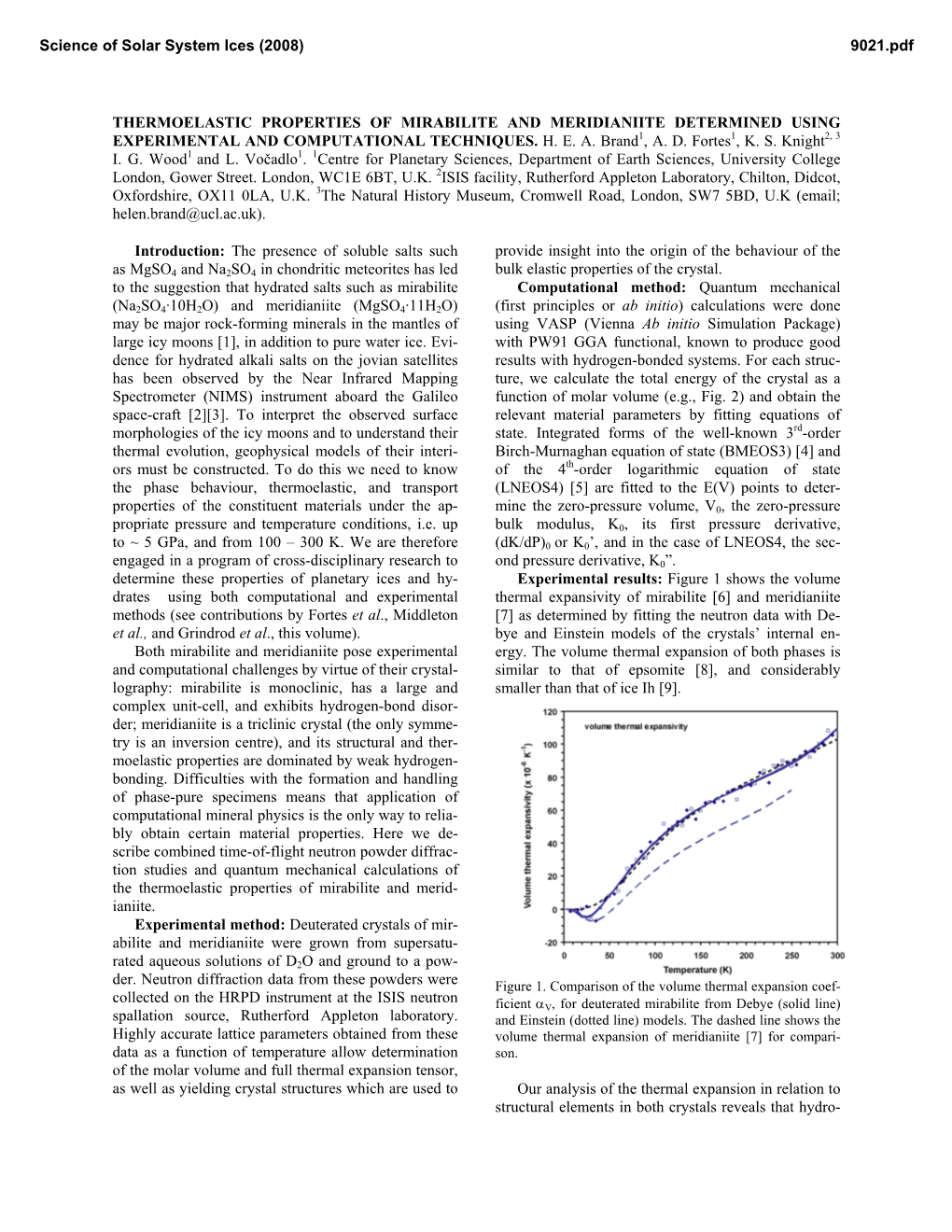 Thermoelastic Properties of Mirabilite and Meridianiite Determined Using Experimental and Computational Techniques