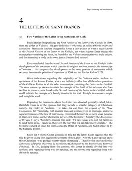 The Letters of Saint Francis