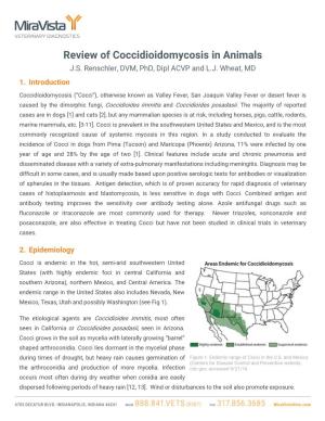 Review of Coccidioidomycosis in Animals J.S