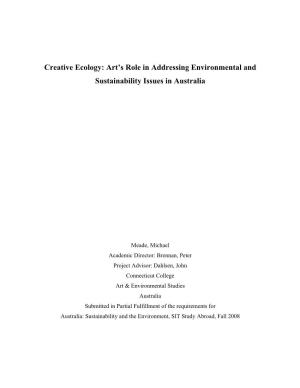 Art's Role in Addressing Environmental and Sustainability