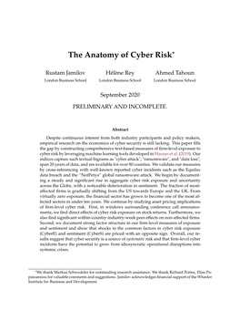The Anatomy of Cyber Risk*