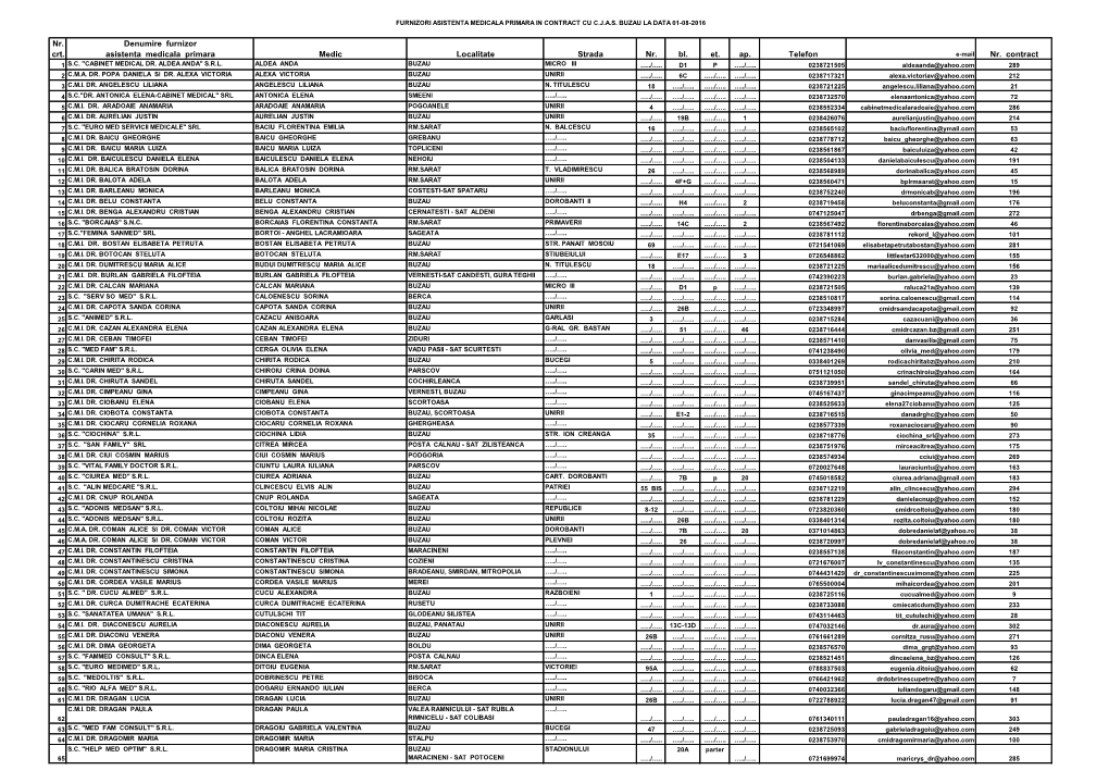 Nr. Contract 1 S.C