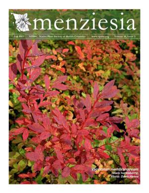 Vaccinium Membranaceum (Black Huckleberry) Photo: Dawn Hanna NPSBC Cover Story: Vaccinium Membranaceum Native Plant Society of British Columbia