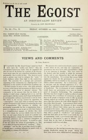 The Egoist Vol. 2, No. 10 (October 1, 1915)