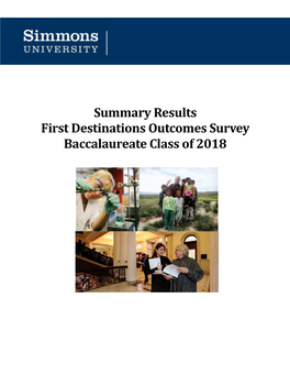 Summary Results First Destinations Outcomes