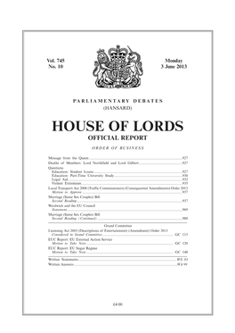 House of Lords Official Report