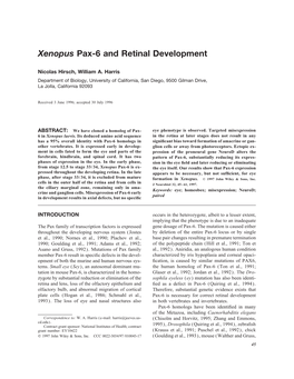 Xenopus Pax-6 and Retinal Development